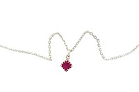 Sterling Silver Chain with Pink Stone Pendant