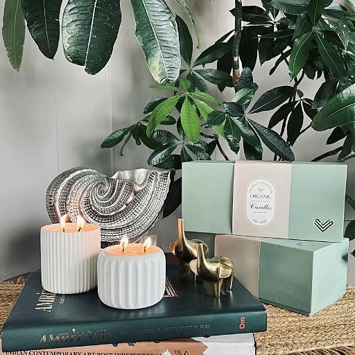 SET OF 2 CERAMIC JAR CANDLE