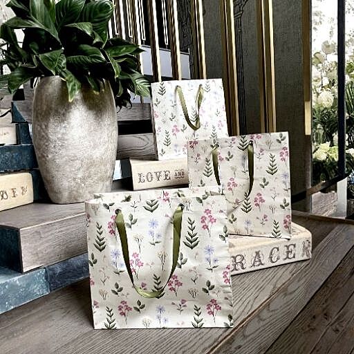 SET OF 3 SMALL FLORAL BAGS