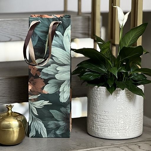 SET OF 3 FLORAL WINE BAGS