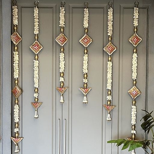 SET OF 6 GOTA PATTI PINK CURTAIN TORAN