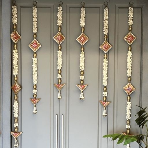 SET OF 6 GOTA PATTI PINK CURTAIN TORAN