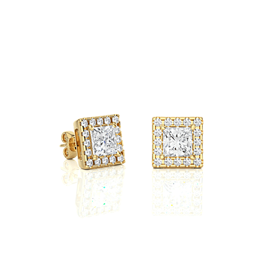 Tara Crown Glow – Halo Diamond Studs