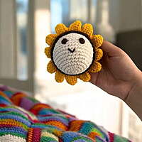 Crochet Sunflower Rattle Ball