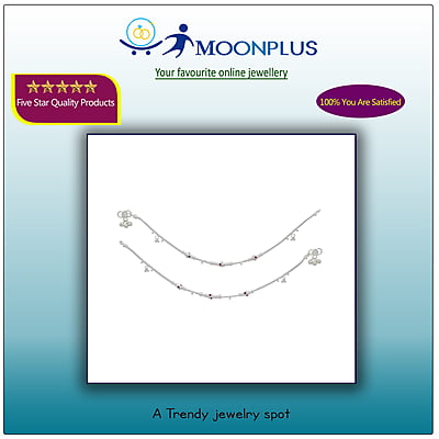 Silver Women Anklet with Red Stone Silver Women Anklet with Red Stone