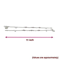 Silver Women Anklet with Red Stone