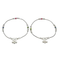 Silver Ball Design Anklet