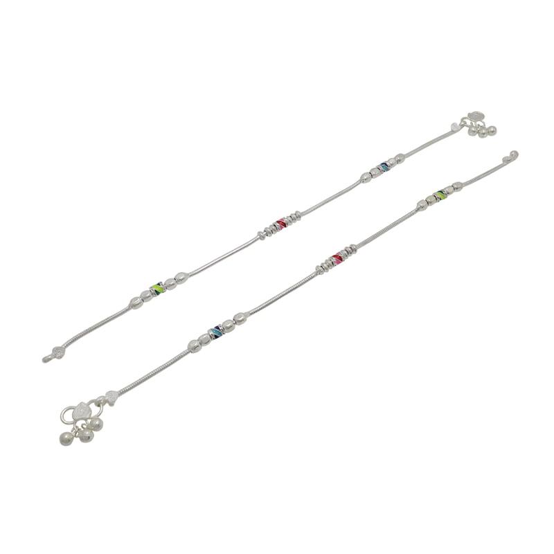 Silver Ball Design Anklet