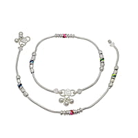 Silver Ball Design Anklet
