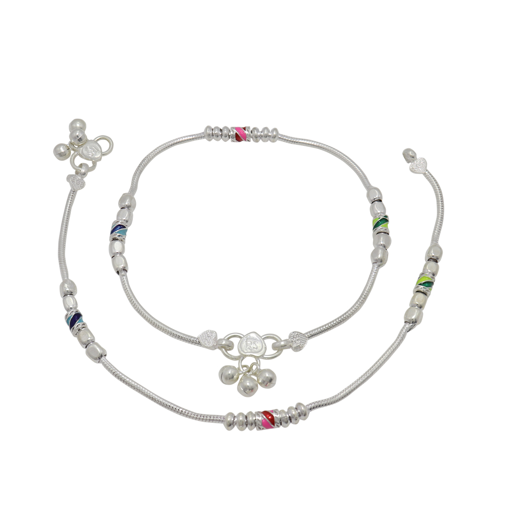 Silver Ball Design Anklet