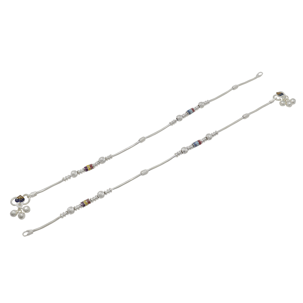 Silver Multicolour Fancy Women Anklet