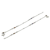 Silver Multicolour Fancy Women Anklet