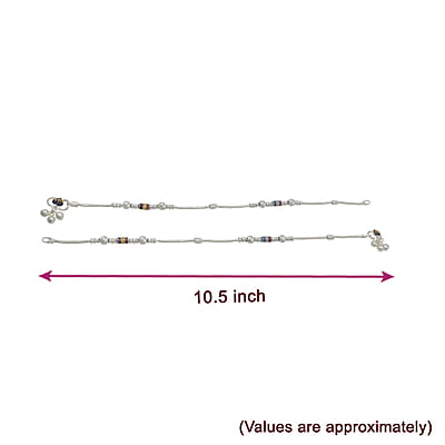 Silver Multicolour Fancy Women Anklet Silver Multicolour Fancy Women Anklet