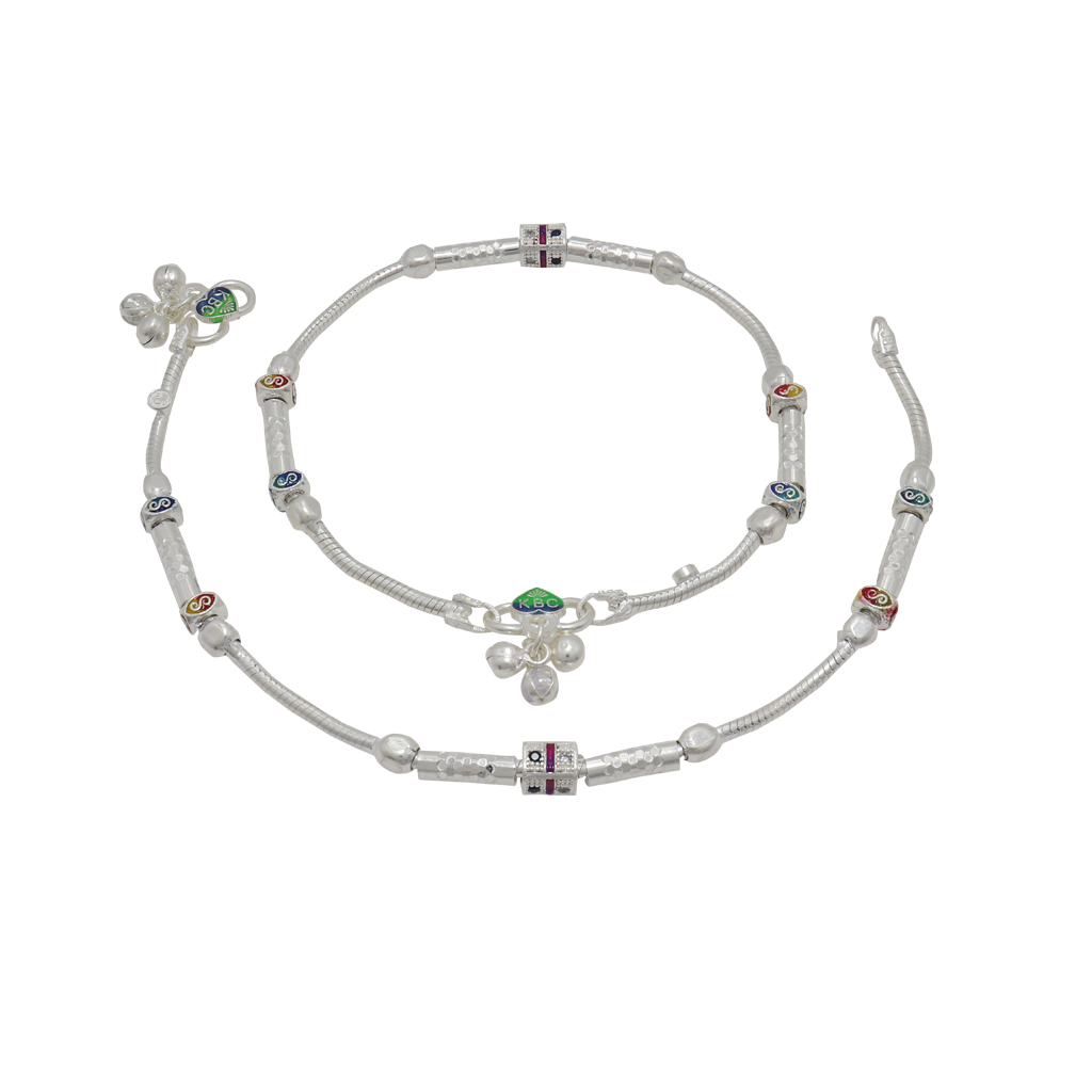 Silver Women Fancy Anklet ( 9.5 in )