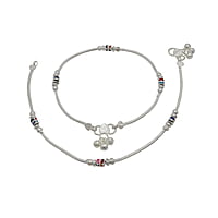 Silver Small Balls Fancy Women Anklet