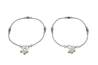 Silver Small Balls Fancy Women Anklet