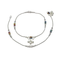 Multicolor Fancy Women Anklet - 10.5 in
