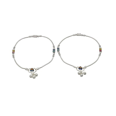 Multicolor Fancy Women Anklet - 10.5 in Multicolor Fancy Women Anklet - 10.5 in