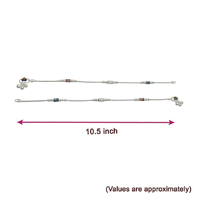 Multicolor Fancy Women Anklet - 10.5 in Multicolor Fancy Women Anklet - 10.5 in