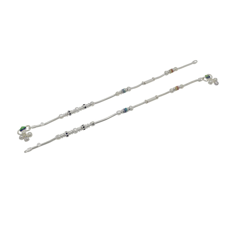 Silver Multicolor Anklet