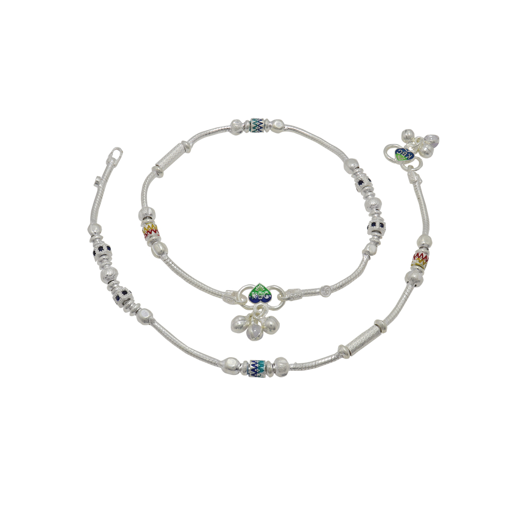 Silver Multicolor Anklet