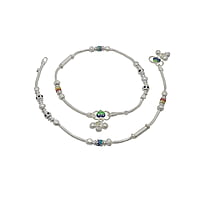 Silver Multicolor Anklet