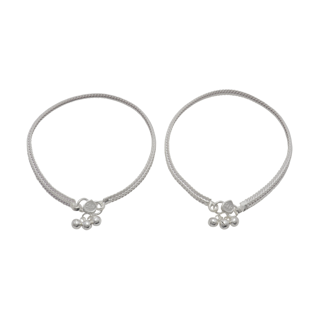 Silver Fancy Women Anklet ( Karanai Type )