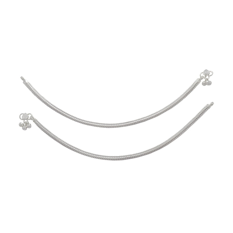 Silver Fancy Women Anklet ( Karanai Type )