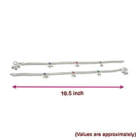 Silver Enamel Fancy Anklet