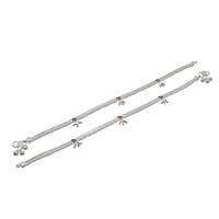 Silver Enamel Fancy Anklet