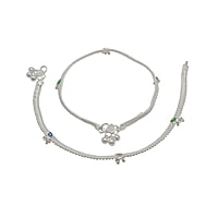 Silver Enamel Fancy Anklet