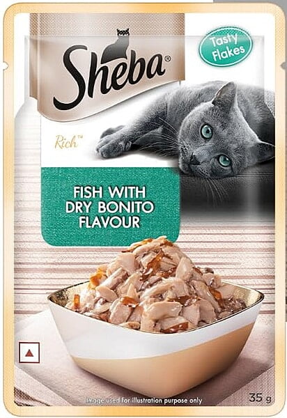 Sheba Fish and Dry Bonitto Flakes in Gravy Adult Cat Wet Food
