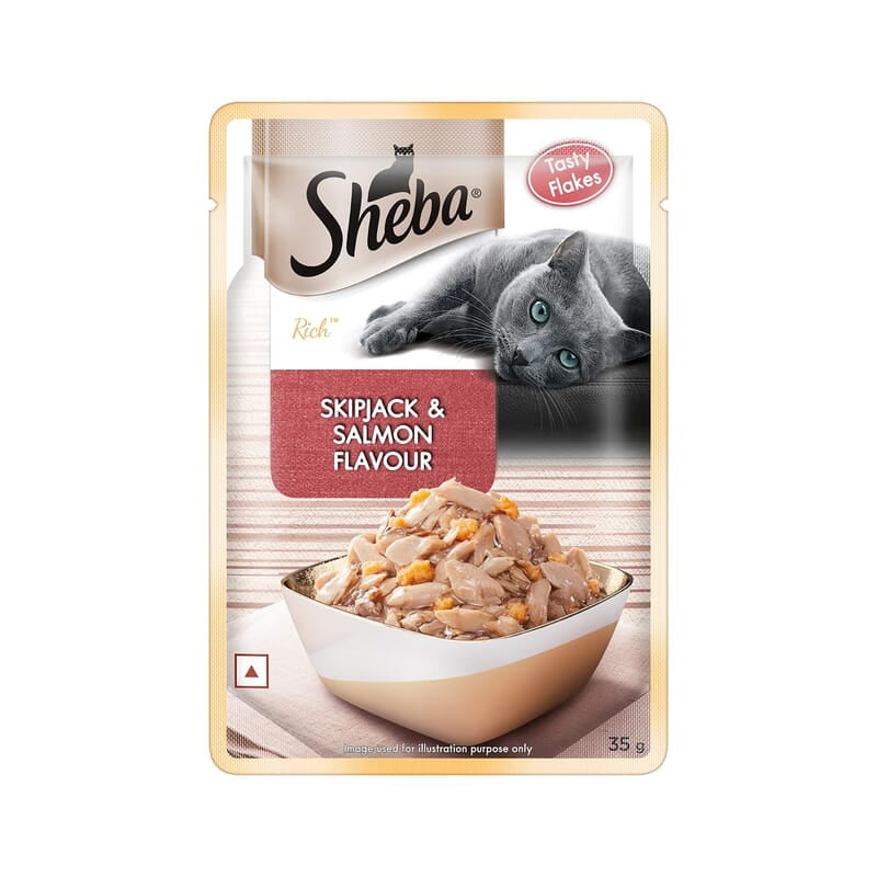 Sheba Skipjack and Salmon Fish Mix in Gravy Adult Cat Wet Food