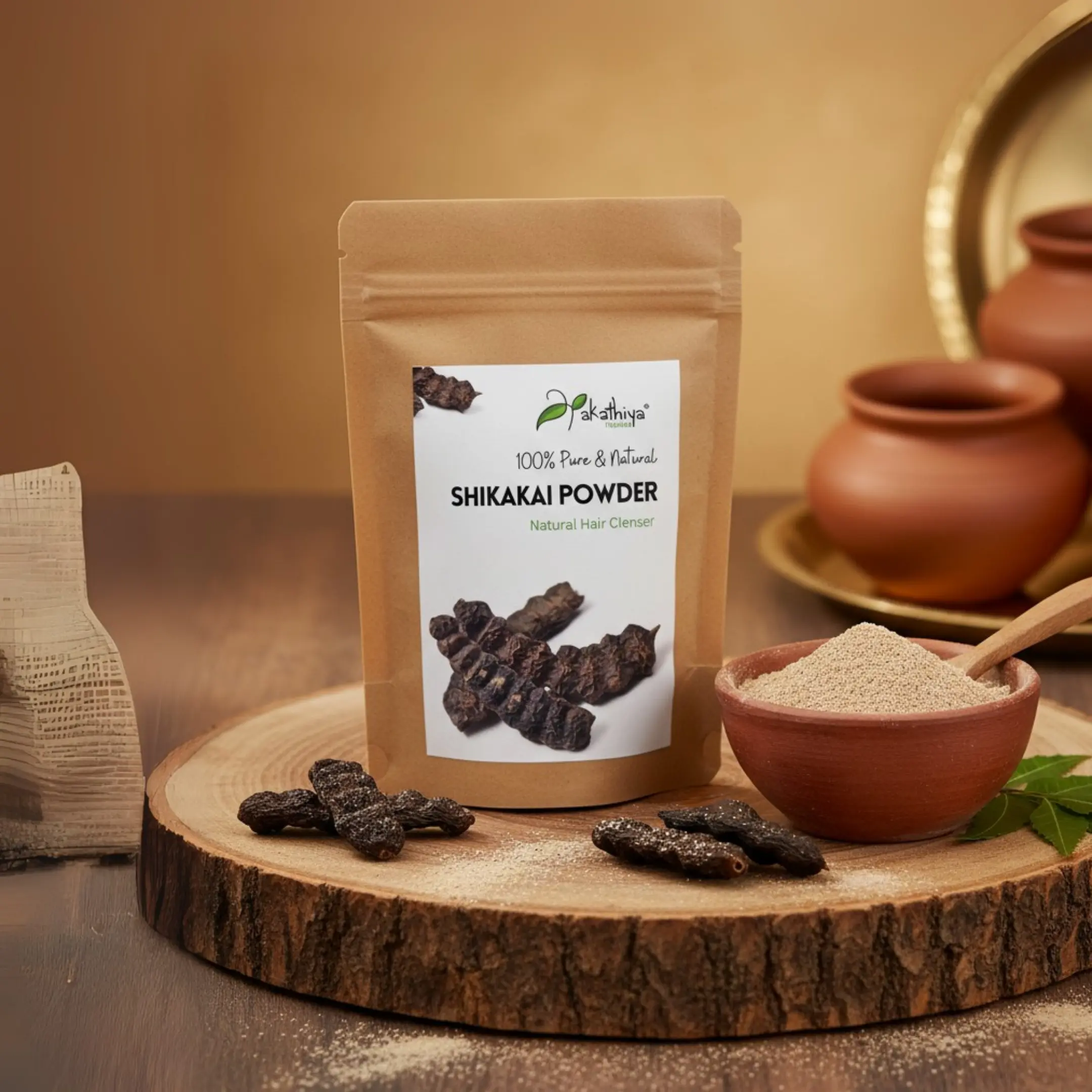 Shikakai Powder (100g) – Natural Hair Cleanser & Scalp Revitalizer for Healthy, Shiny Hair