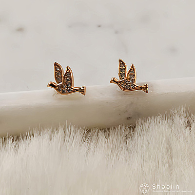 Tiny Cute Bird Studs