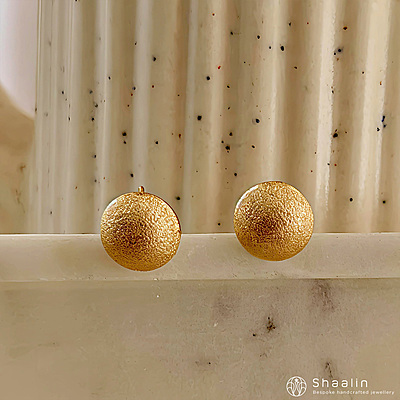 Hammered Gold Studs