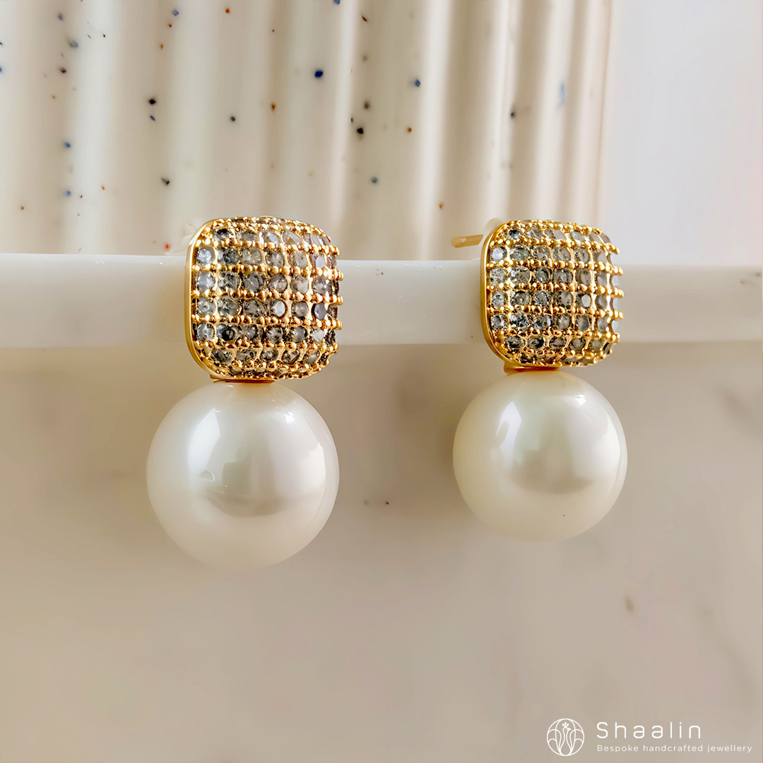 Ivory Drape Baroque Pearl Cascade Earrings