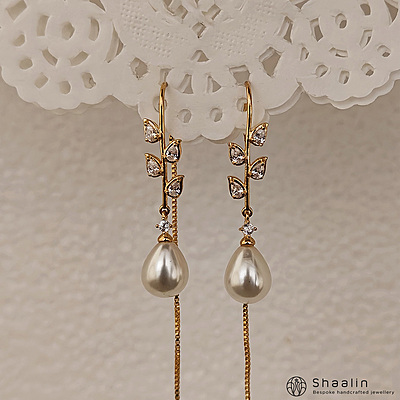 Sterling Silver Based AD Studded Sui Dhaga Earrings