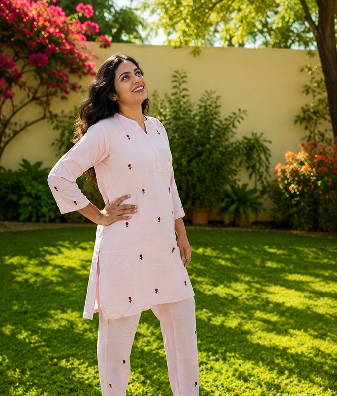 Rosy Petal Kurta Set