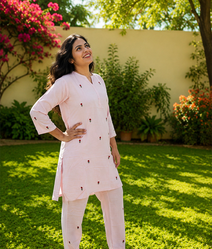 Rosy Petal Kurta Set