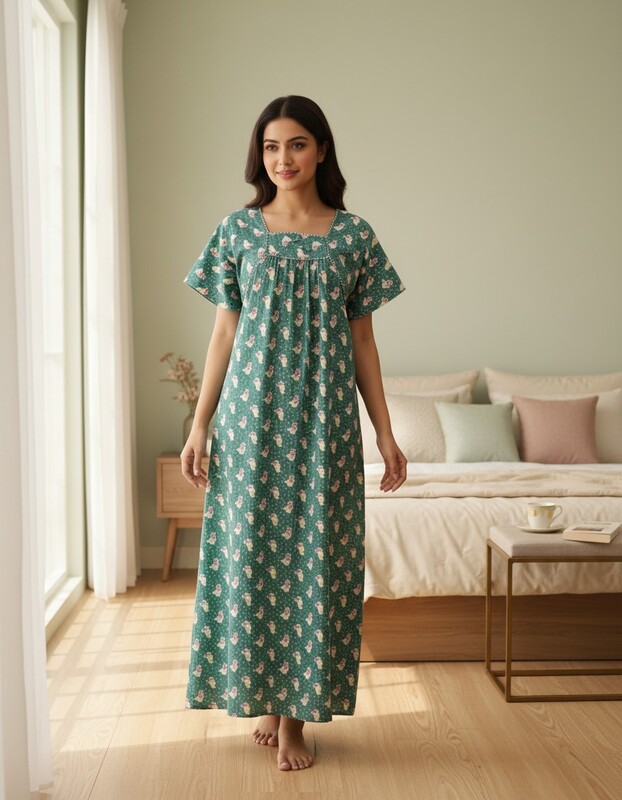 SHAILAJA ROUND NECK NIGHTIES