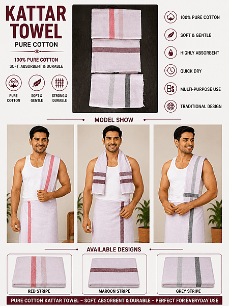 4inch x 8inch Cotton Takkar Towel – Whit
