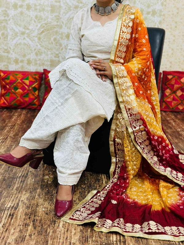 Chikankari Salwar Shaded Bandhani Dupatta Set Catalogue 1-OffWhite-1 Chikankari Salwar Shaded Bandhani Dupatta Set Catalogue 1-OffWhite-1
