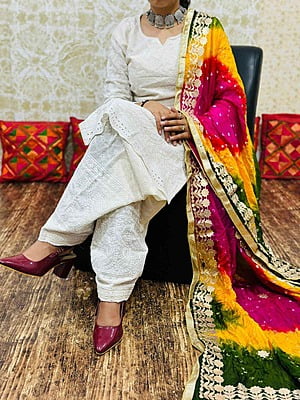 Chikankari Salwar Shaded Bandhani Dupatta Set Catalogue 1-OffWhite-3 Chikankari Salwar Shaded Bandhani Dupatta Set Catalogue 1-OffWhite-3