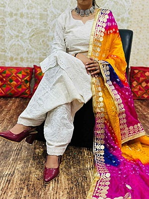 Chikankari Salwar Shaded Bandhani Dupatta Set Catalogue 1-OffWhite-8 Chikankari Salwar Shaded Bandhani Dupatta Set Catalogue 1-OffWhite-8