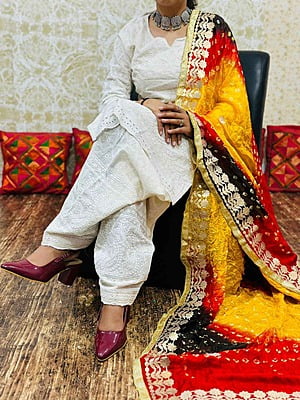 Chikankari Salwar Shaded Bandhani Dupatta Set Catalogue 1-OffWhite-9 Chikankari Salwar Shaded Bandhani Dupatta Set Catalogue 1-OffWhite-9
