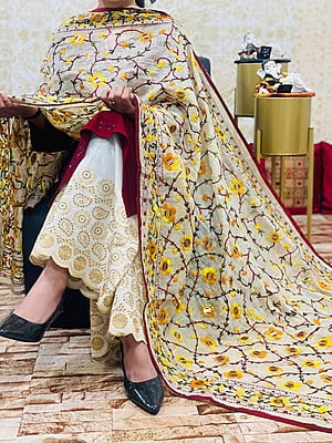Chikankari Suit With Handwork Dupatta Catalogue 1-Maroon-2 Chikankari Suit With Handwork Dupatta Catalogue 1-Maroon-2