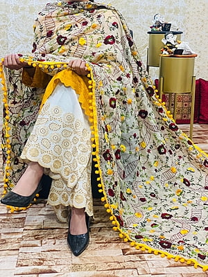 Chikankari Suit With Handwork Dupatta Catalogue 1-Mustard-1 Chikankari Suit With Handwork Dupatta Catalogue 1-Mustard-1