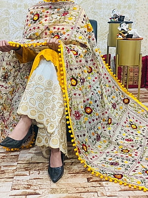 Chikankari Suit With Handwork Dupatta Catalogue 1-Mustard-3 Chikankari Suit With Handwork Dupatta Catalogue 1-Mustard-3