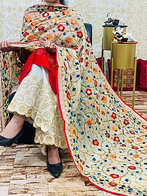 Chikankari Suit With Handwork Dupatta Catalogue 1-Red-2 Chikankari Suit With Handwork Dupatta Catalogue 1-Red-2